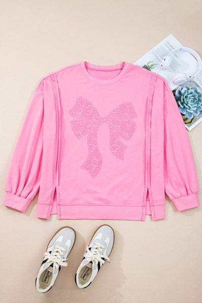Plus Size Women's Pink Cozy Sweatshirt - Soft Casual Wear for Everyday Comfort and Effortless Style