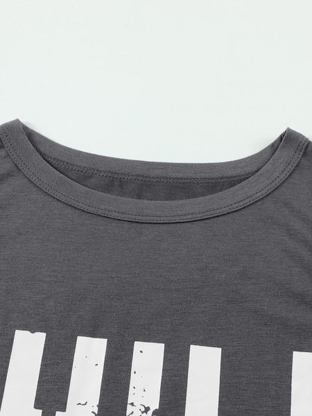 CHILL Graphic Printed Gray Summer Tank Top