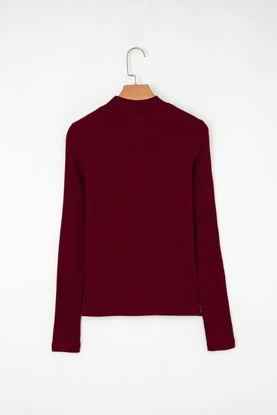 Chic Women's Ribbed Long Sleeve Top in Soft Fabric Perfect for Layering and Everyday Casual Style