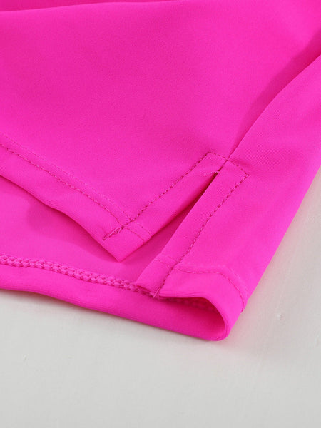 Women's Sunrise Neon Pink Swim Boardshorts with Drawstring