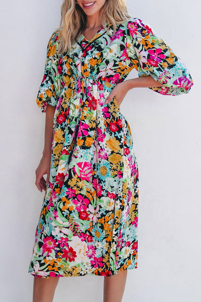 Elegant Women's Green Floral Maxi Dress - Comfortable Summer Style for Casual Outings & Special Occasions