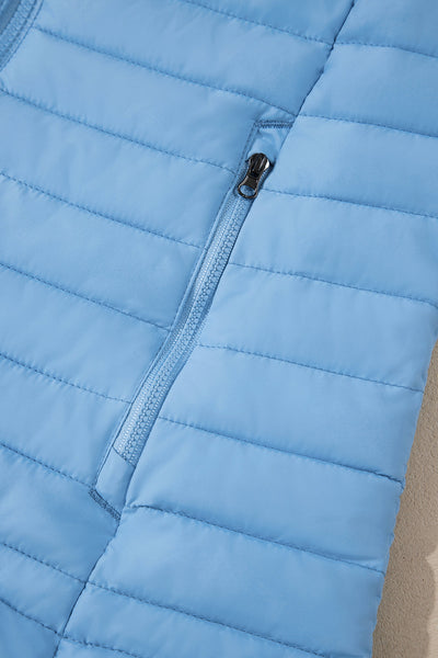 Stylish Women's Solid Quilted Puffer Jacket - Warm Zip-Up Outerwear in Classic Colors for Cold Weather Adventures