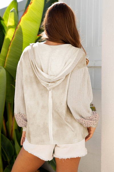 Vibrant Floral Patchwork Hoodie for Women - Cozy Casual Style with Relaxed Fit for Effortless Everyday Outfits