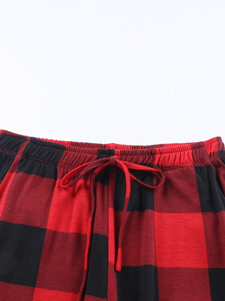 Festive Red Tartan Christmas Graphic Lounge Set