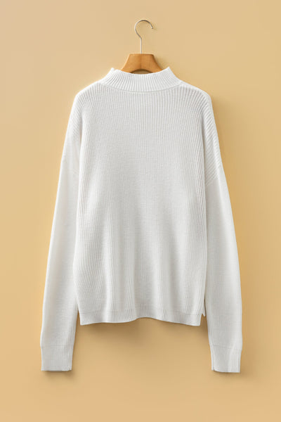 Women's Mixed Stitch High Neck Sweater in Cream and Russet with practical styling and dependable silhouette control.