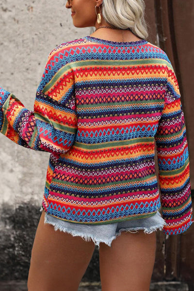 Sexy Rainbow Backless Deep V-Neck One-Piece Swimsuit