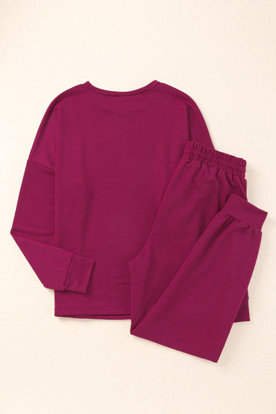 Elegant Off-shoulder Long Sleeve Jumpsuit with Drawstring Frill Hem with practical styling and dependable silhouette control.