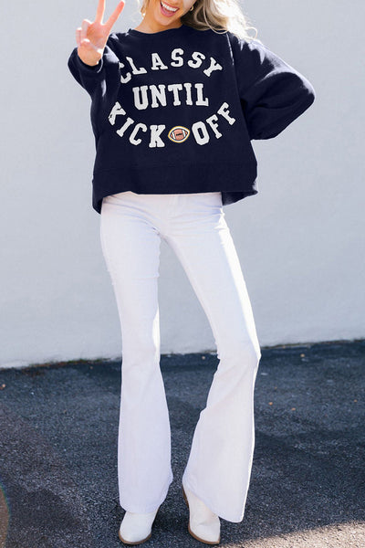Chic Women's Game Day Sweatshirt in Cozy Fabric, Relaxed Fit, Ideal for Sports Events and Casual Outings