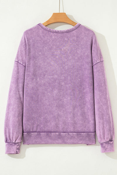 Cozy Women's Mineral Washed Sweatshirt in Soft Pastel Colors - Relaxed Fit for Effortless Style and All-Day Comfort
