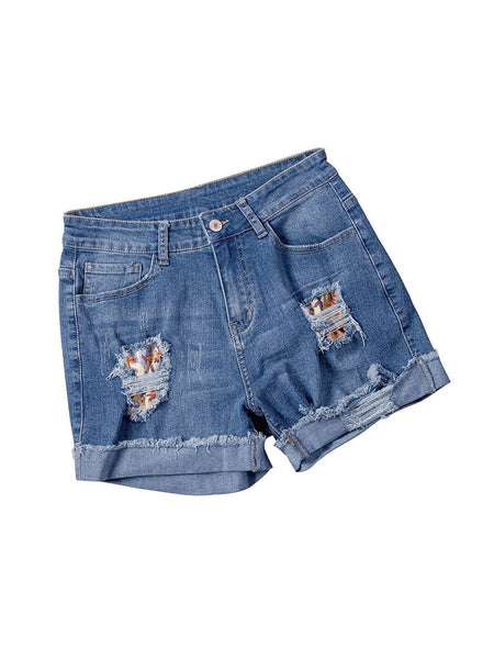 With Holes And Tassels Trendy Denim Straight Breasted Pants