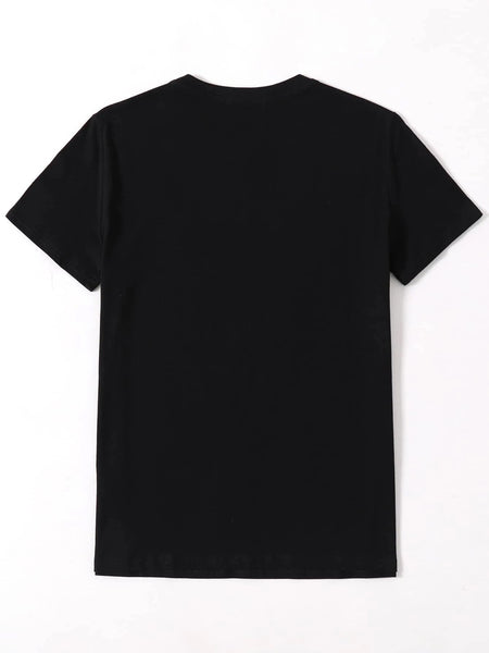 Casual Heart Print Crew Neck Loose Short Sleeve Sports T-Shirt