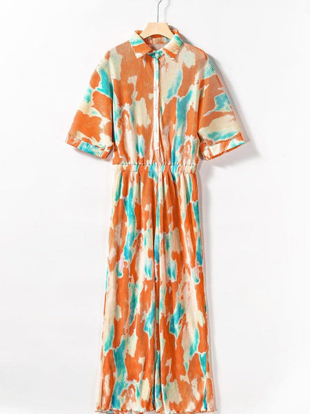 Casual Multicolor Printed Button Shirt Dress