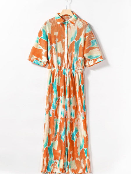 Casual Multicolor Printed Button Shirt Dress