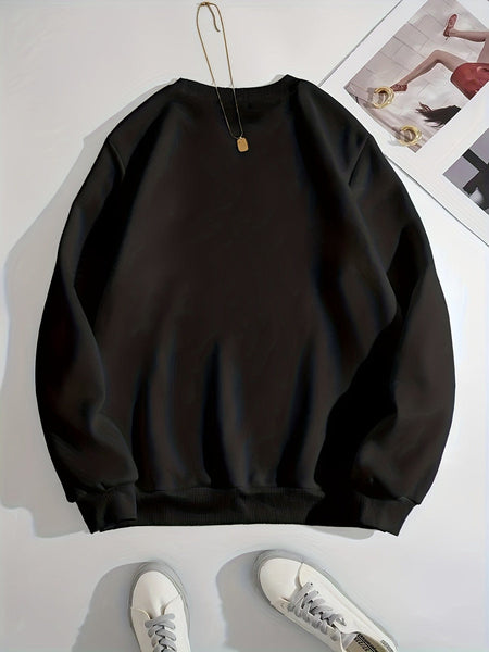 Casual New York Print Long Sleeve Crew Neck Loose Hoodie