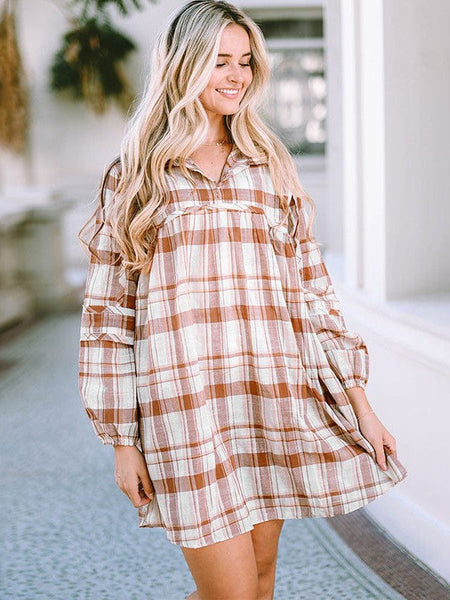Pocket Lapel Belted Long Sleeve Denim Dress