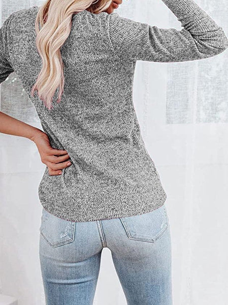 Textured Waffle Knit Henley Top with Button Placket with practical styling and dependable silhouette control.