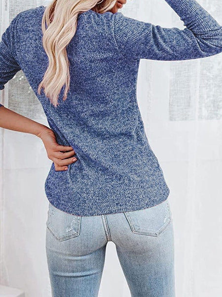 Women's Long Sleeve Henley Shirt with practical styling and dependable silhouette control.
