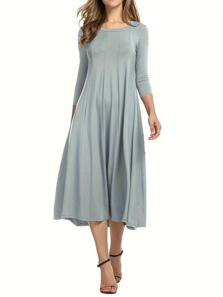 3/4 Sleeve A-line Dress