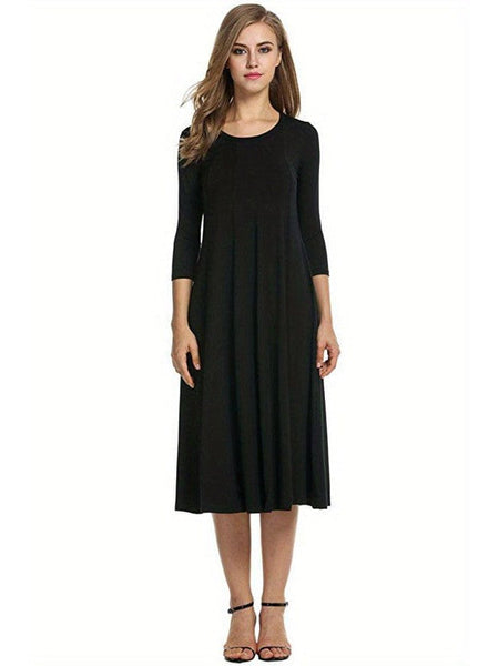 3/4 Sleeve A-line Dress