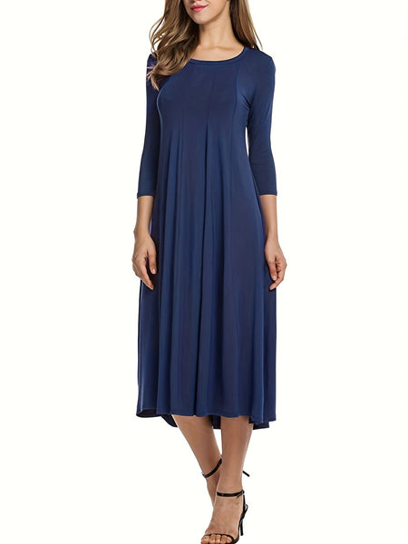 3/4 Sleeve A-line Dress