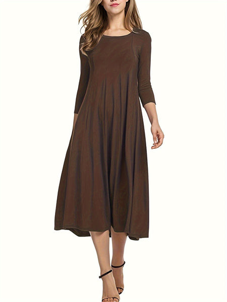 3/4 Sleeve A-line Dress