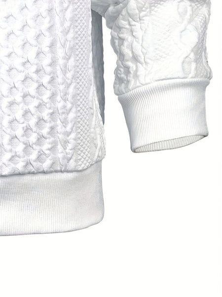 Solid White Knit Jacket with Zipper with practical styling and dependable silhouette control.