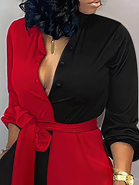 Women's Casual V-Neck Jumpsuit with Letter Print and Knotted Detail with practical styling and dependable silhouette control.