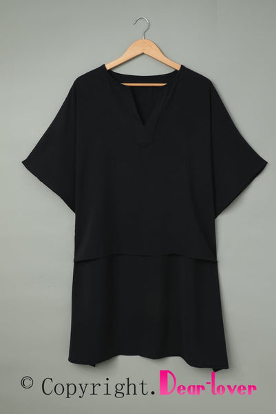Women's Casual V-Neck Short Sleeve Chiffon Blouse