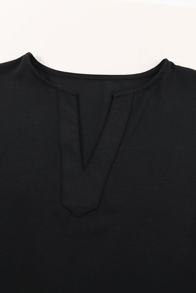 Women's Casual V-Neck Short Sleeve Chiffon Blouse