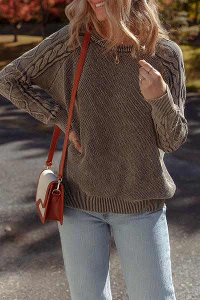 Chic Dark Brown Knit Sweater for Women Cozy Casual Fit, Ideal for Fall and Winter Layering and Everyday Wear