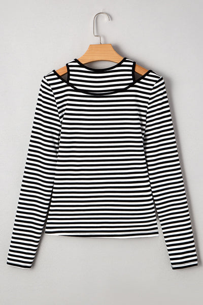 Chic Women's Striped Long Sleeve Top in Soft Fabric - Casual Everyday Style for Effortless Fashion in Trendy Colors