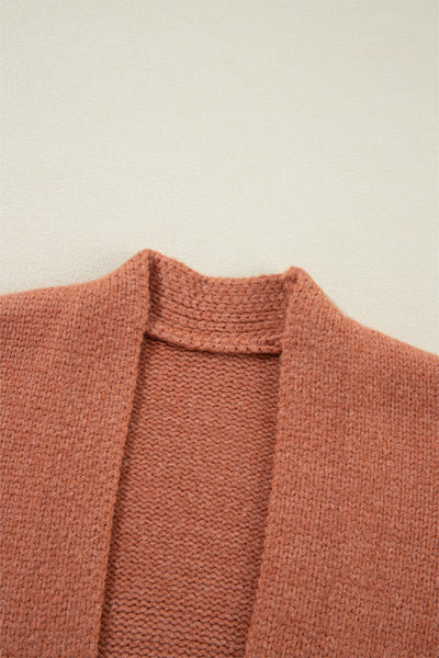 Chic Women's Light Beige Cropped Cardigan with Drop Shoulders - Effortless Open Front Layer for Stylish Outfits