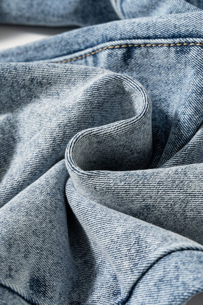 Stylish Women's Medium Wash High Rise Jeans with Button Zip Fly - Classic Fit Denim for Effortless Everyday Style