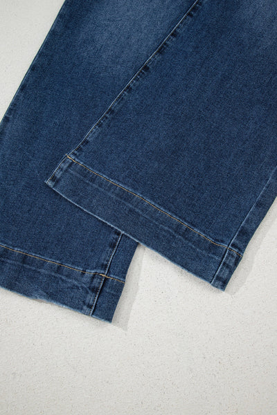 Chic High-Waisted Blue Wide Leg Jeans for Women  Effortless Relaxed Fit for Everyday Style and Comfort