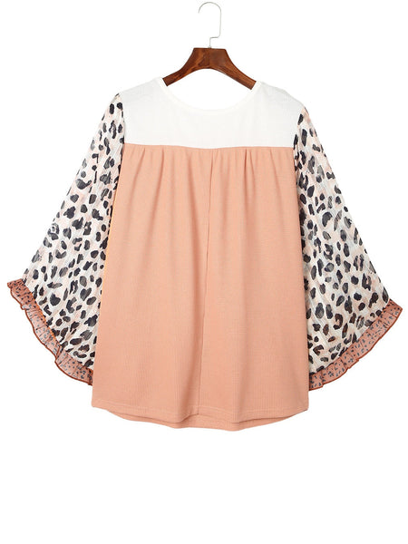 Leopard Print Boho T-shirt for Plus Size Women