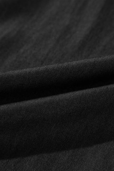 Trendy High Waist Wide Leg Jeans for Women in Classic Black with Frills and Pockets - Stylish and Comfortable Fit