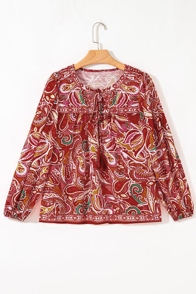 Chic Women's Lightweight Paisley Print Blouse - Elegant Top for Casual and Office Style, Perfect Fit for Everyday Wear