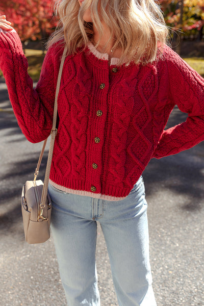 Cozy Knit Festive Cardigan for Women  Stylish Layering Piece for Holiday Gatherings and Winter Celebrations
