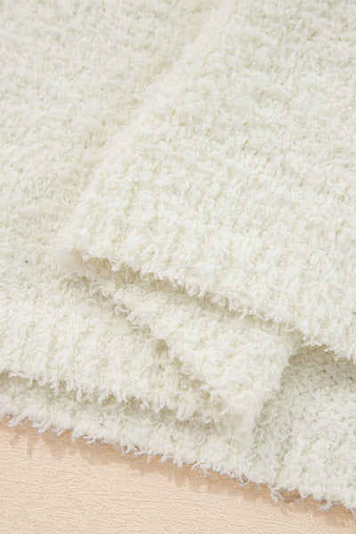 Cream Popcorn Knit Striped Hooded Sweater with practical styling and dependable silhouette control.