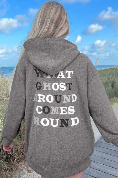 Women's Cozy Halloween Ghost Hoodie - Spooky Graphic Sweatshirt for Autumn Celebrations and Festive Parties