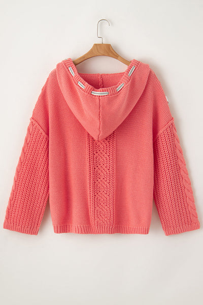Cozy Women's Hooded Knit Sweater - Casual Fit, Soft Fabric, Ideal for Layering in Autumn & Winter Fashion