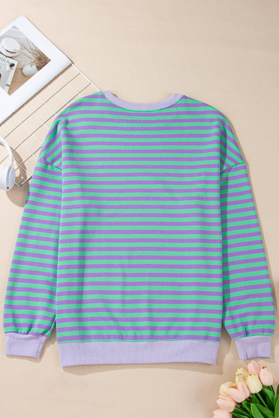 Cozy Women's Casual Striped Sweatshirt in Soft Fabric - Perfect for Everyday Comfort and Effortless Style