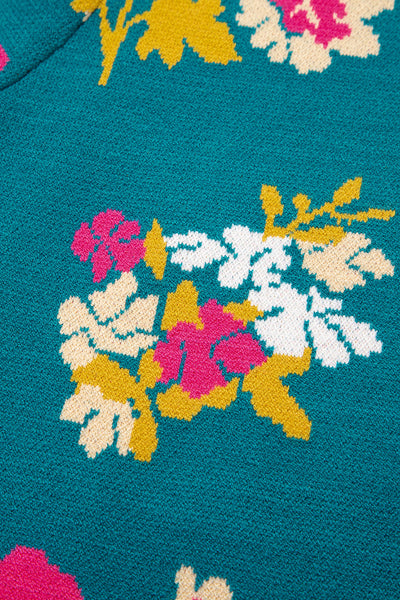 Cozy Women's Floral Knit Sweater in Soft Pastels - Stylish Fit for Casual Outings and Layering in Cool Weather
