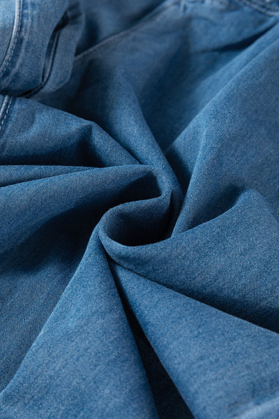 Trendy Dusk Blue Wide Leg Jeans for Women - Chic Mineral Wash with Button Fly, Perfect for Effortless Style and Comfort