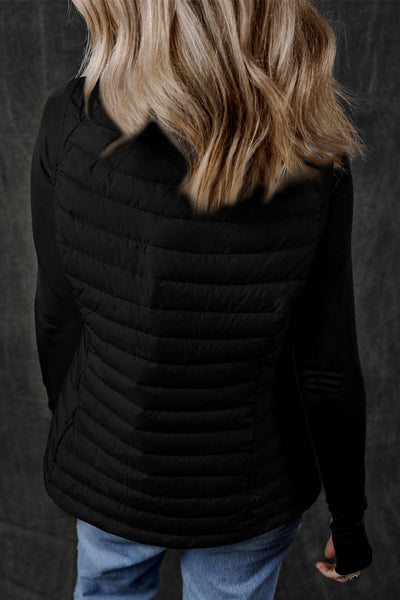 Cozy Women's Black Quilted Puffer Vest with Plush Collar and Zipper - Stylish Winter Outerwear for Cold Adventures