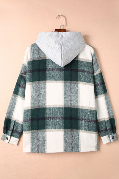 Casual Check Single-Breasted Pocket Wool Jacket