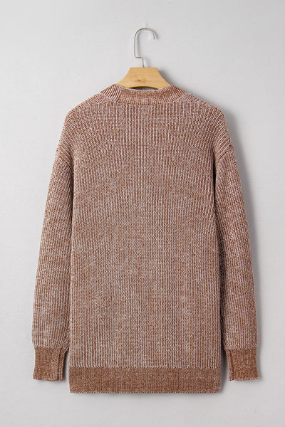 Straw Yellow Marled Open Knit Cardigan with Pockets with practical styling and dependable silhouette control.