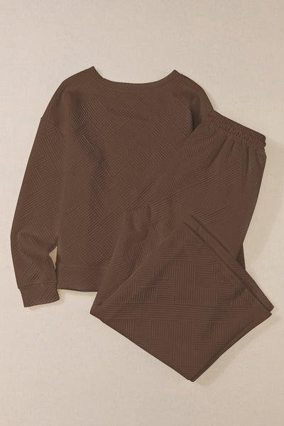 Cozy Women's Dark Brown Ultra Loose 2-Piece Slouchy Lounge Set for Effortless Everyday Comfort and Style