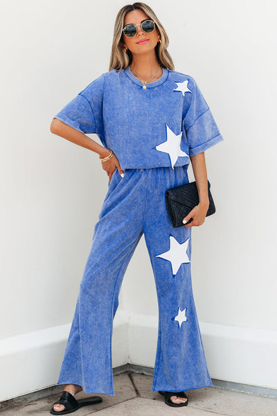 Stylish Women's Blue Pants Set - Versatile Casual or Office Outfit with Comfortable Fit and Modern Design