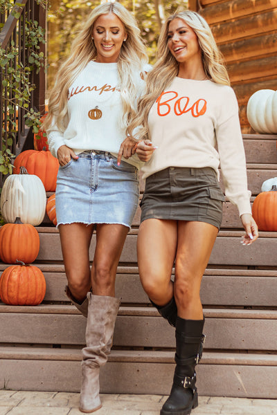 Cozy Women's Apricot Knitted Sweater with Ribbed Edges & Drop Shoulder - Chic Everyday Fashion Essential